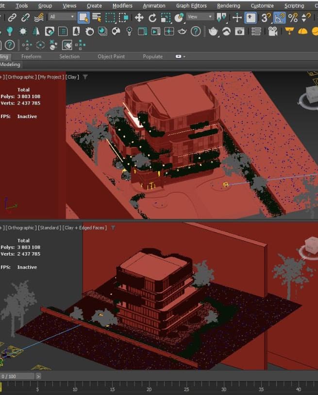 Clay model in 3D software